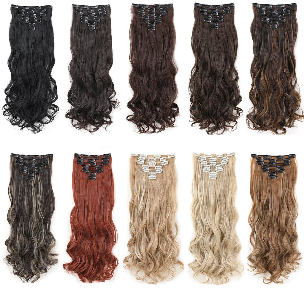 GlamWave Clip-In Extensions – 22" Luxe Wavy Set - Glamorize Hair & Beauty 