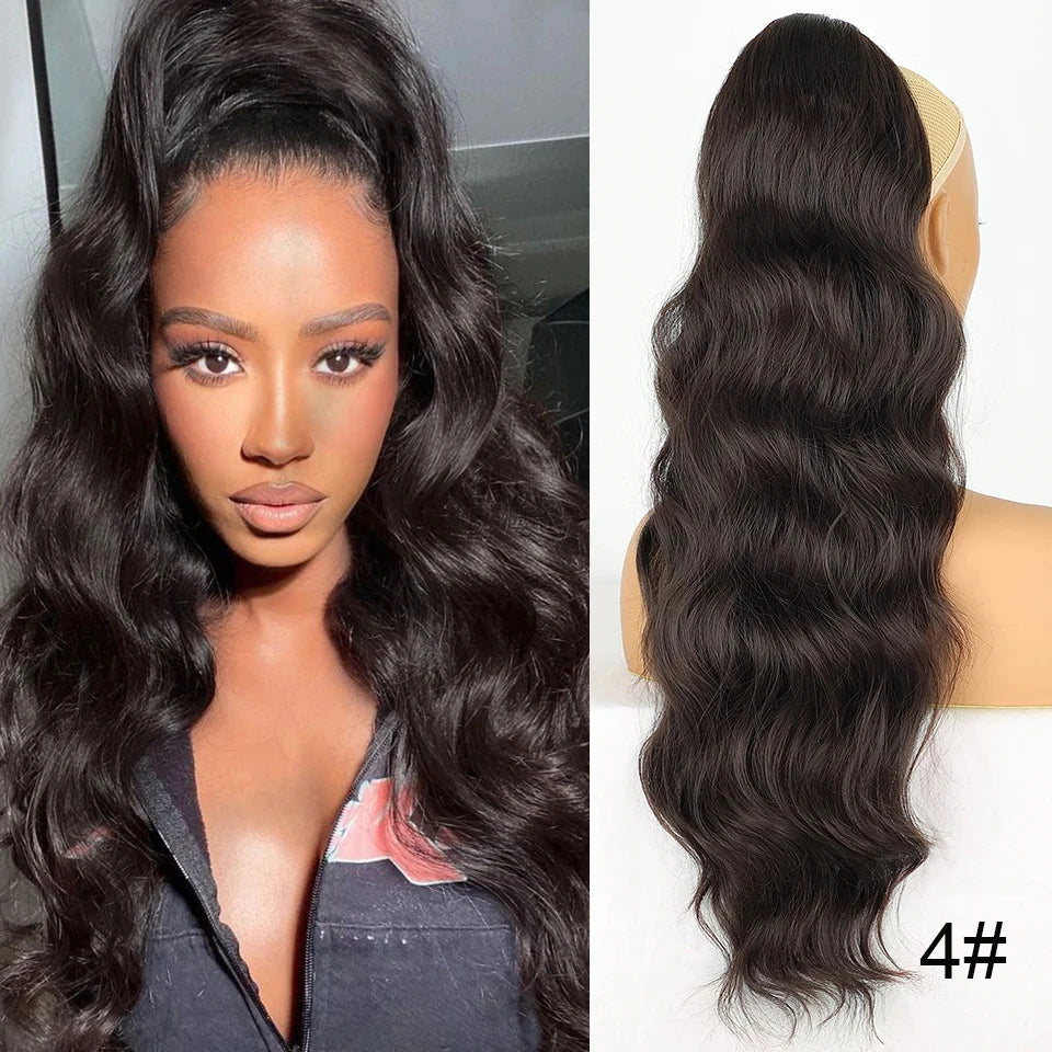 LuxeWave Long Body Wavy Drawstring Ponytail | Effortless Glam in Seconds - Glamorize Hair & Beauty 