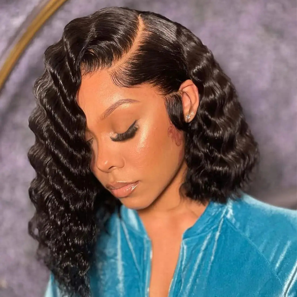 Lux Deep Wave Bob – 13x4 Lace Frontal Human Hair Wig - Glamorize Hair & Beauty 