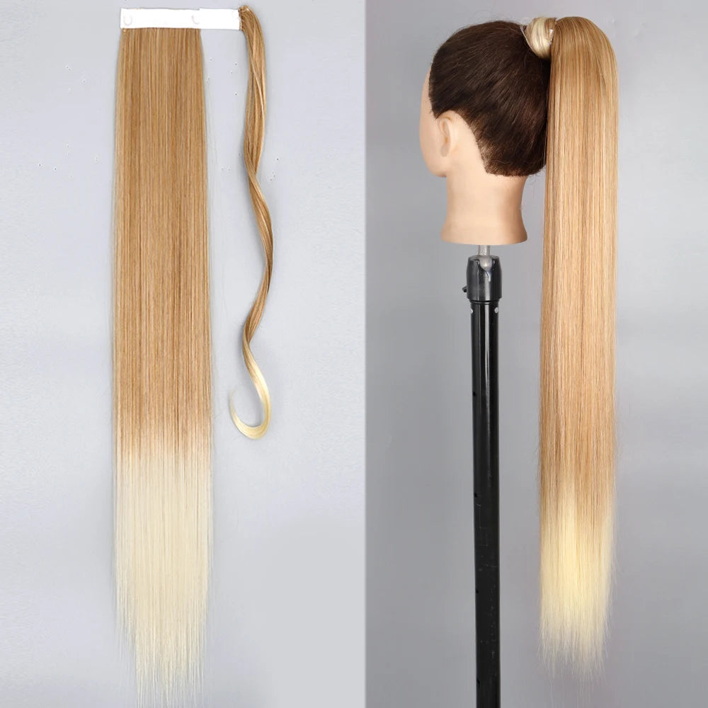 Ultra-Sleek Wrap-Around Ponytail – 85cm Long Clip-In Hairpiece - Glamorize Hair & Beauty 