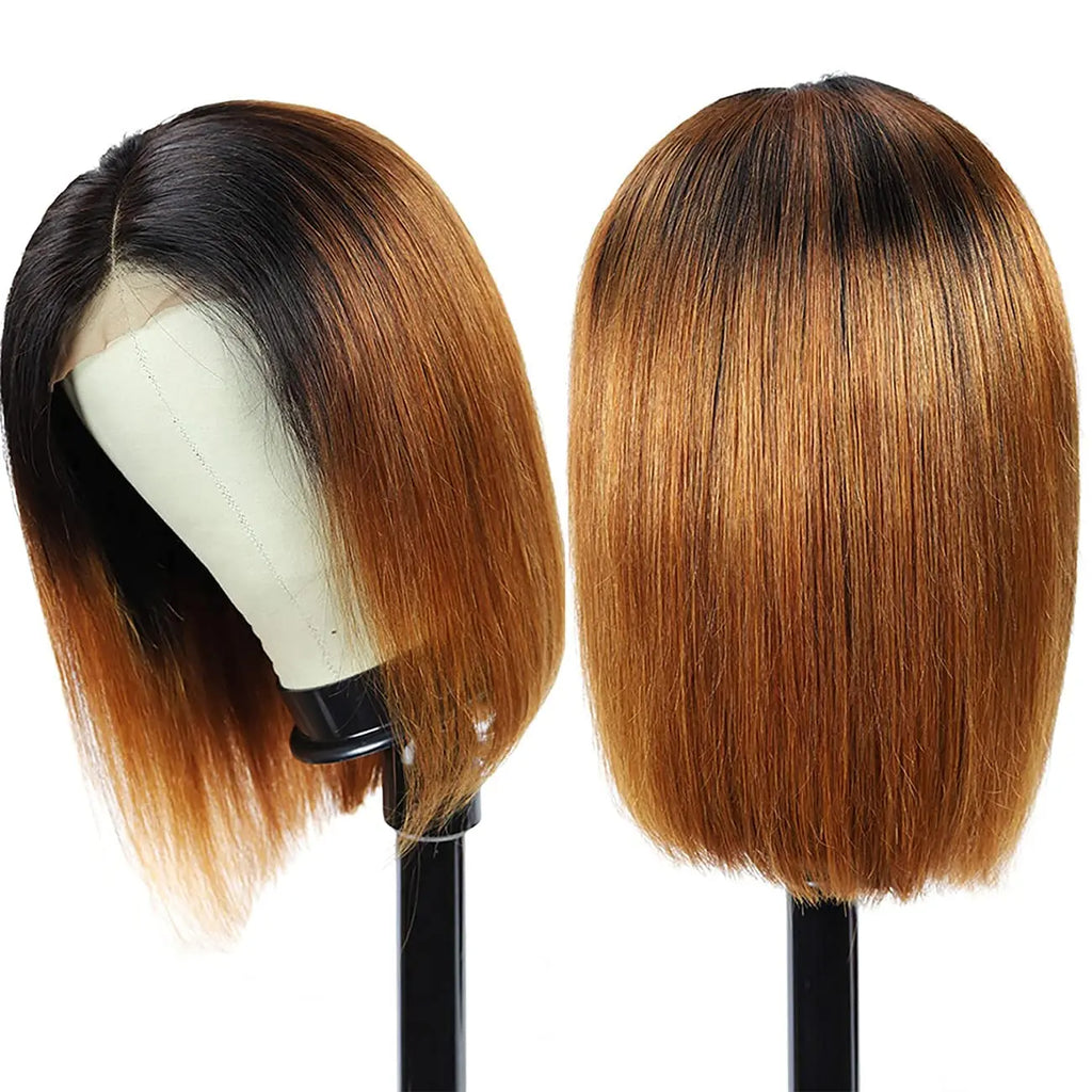 SleekTress T-Part Lace Bob Wig – Brazilian Straight Elegance - Glamorize Hair & Beauty 