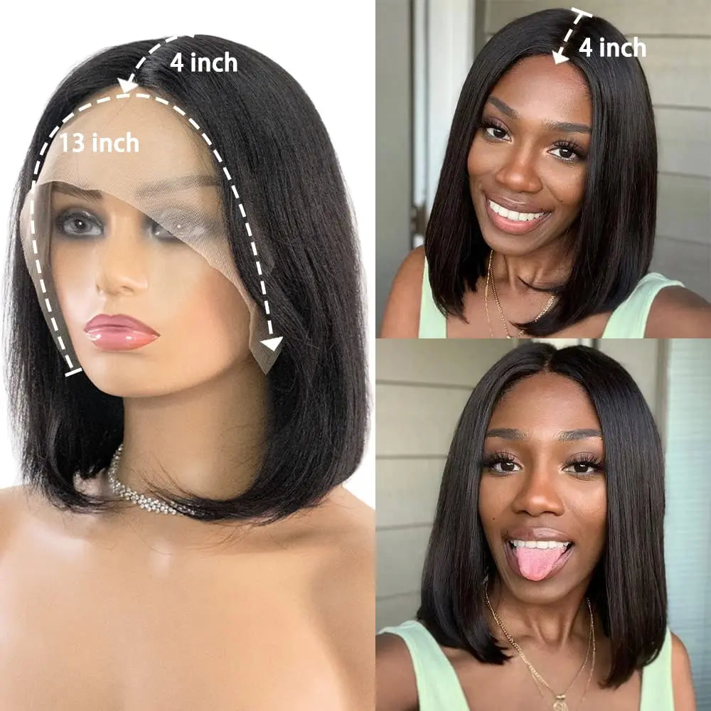 SleekTress T-Part Lace Bob Wig – Brazilian Straight Elegance - Glamorize Hair & Beauty 