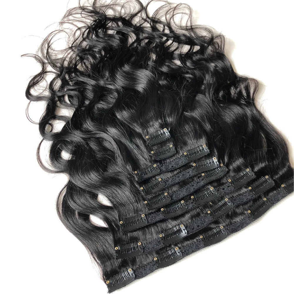 Brazilian Body Wave Clip-In Extensions – Luxurious Remy Human Hair - Glamorize Hair & Beauty 