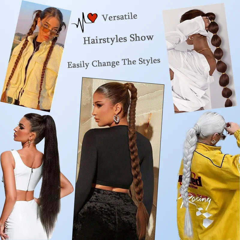 Velvet 28" Luxe Ponytail Extension – Versatile DIY Braided Style - Glamorize Hair & Beauty 