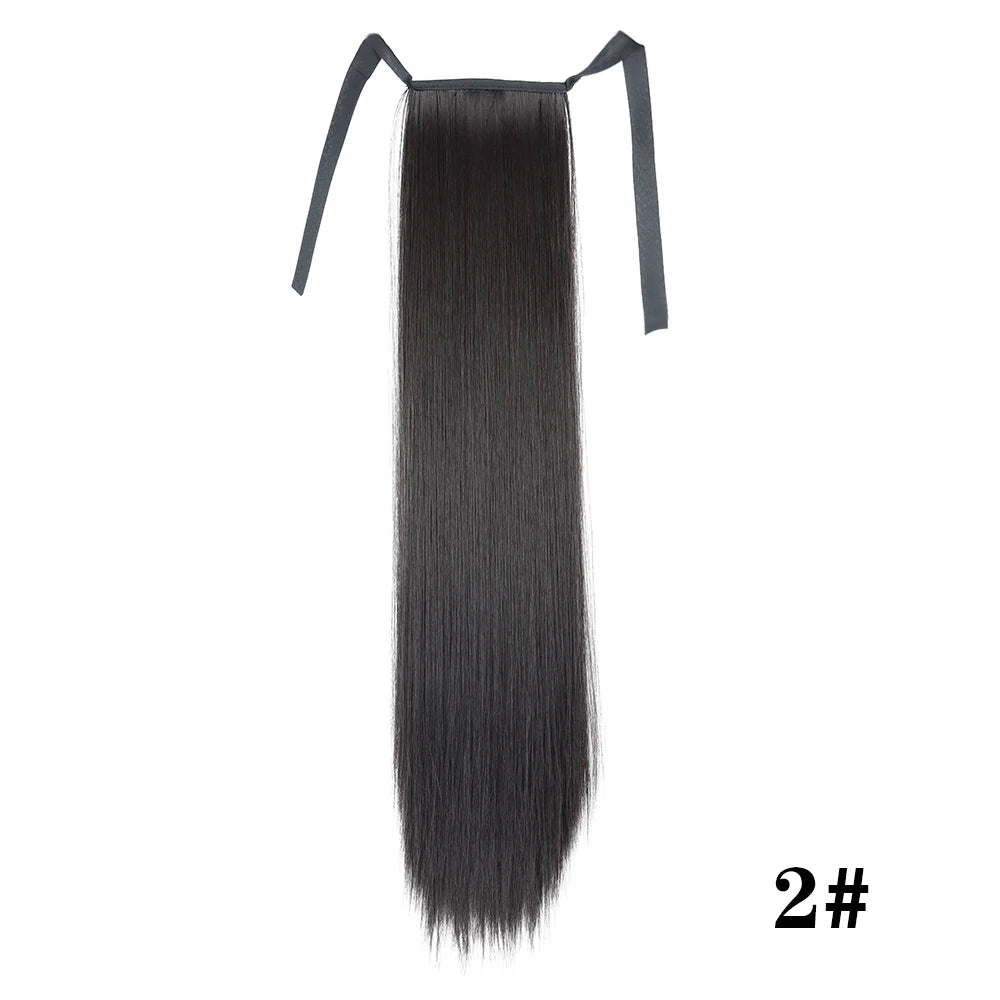 Glam Pony 22" Clip-In Straight Ponytail – Instant Volume & Style Extension - Glamorize Hair & Beauty 