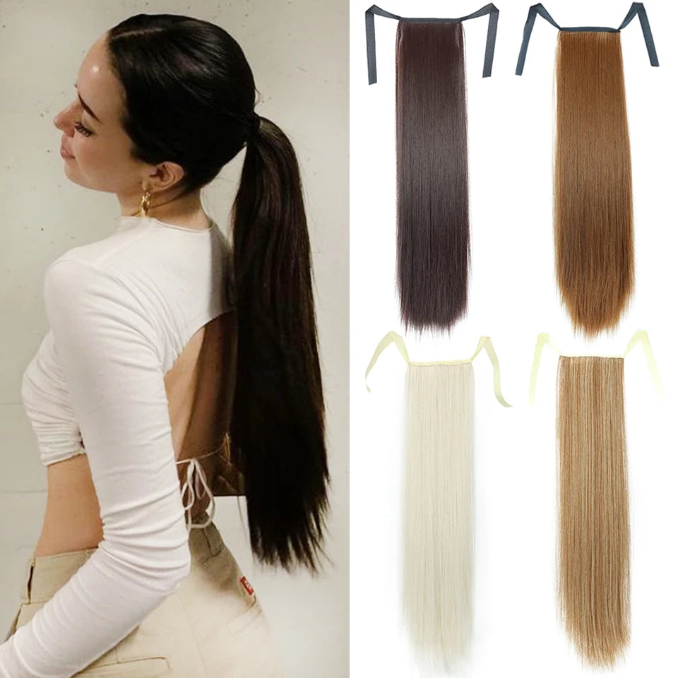 Glam Pony 22" Clip-In Straight Ponytail – Instant Volume & Style Extension - Glamorize Hair & Beauty 