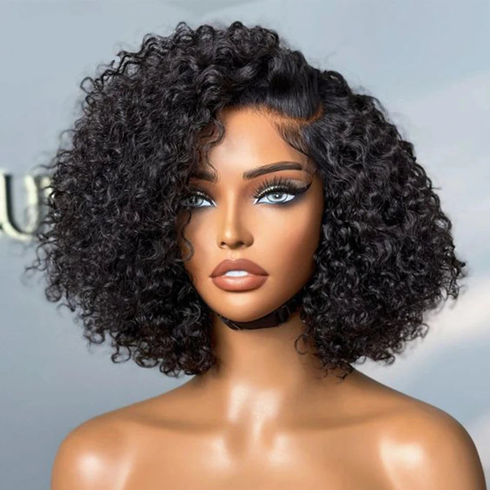 KinkyCrown Short Curly Bob Wig – Natural Black Pixie Perfection - Glamorize Hair & Beauty 