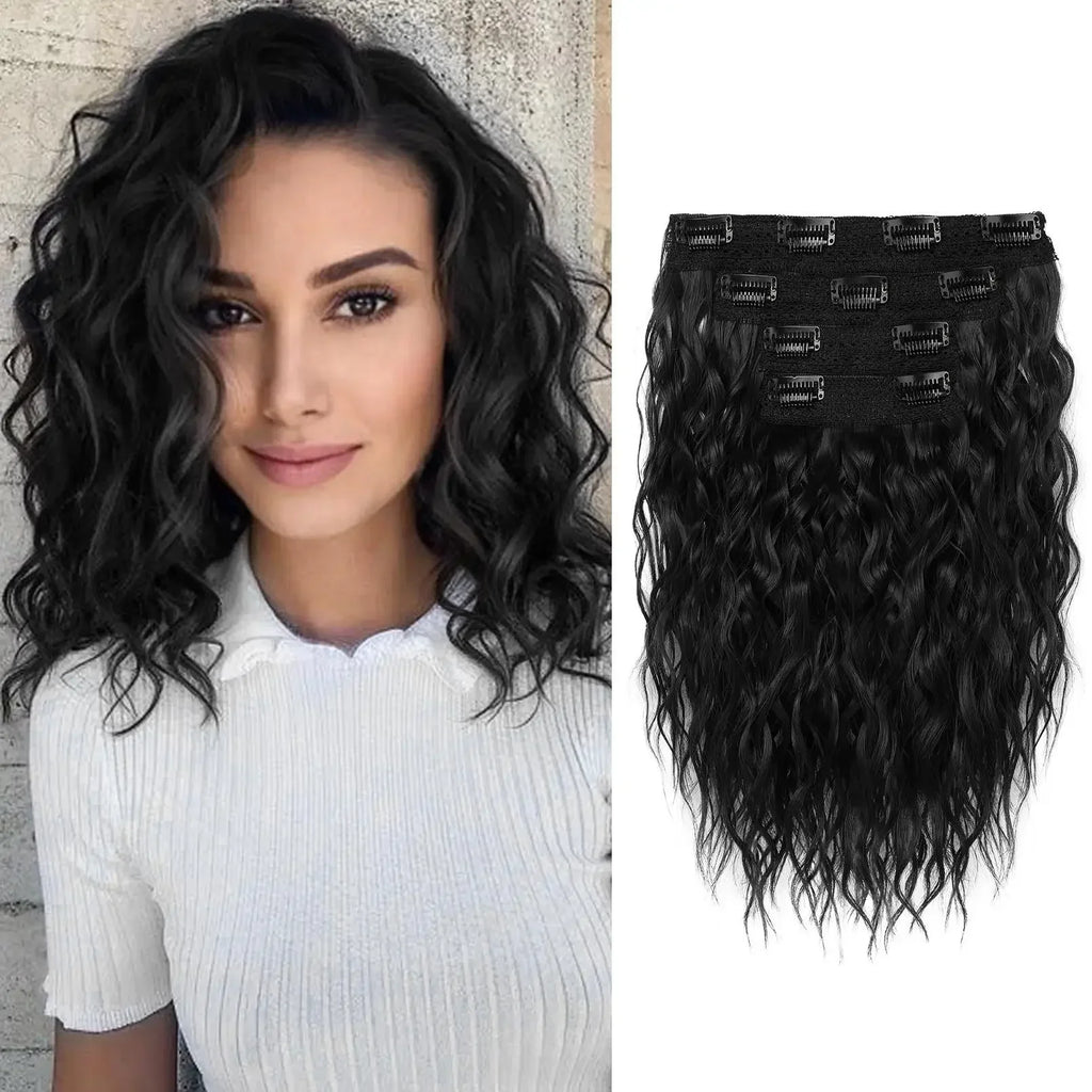 WaveChic Clip-In Hair Extensions – Long & Wavy Heat-Resistant Glam - Glamorize Hair & Beauty 