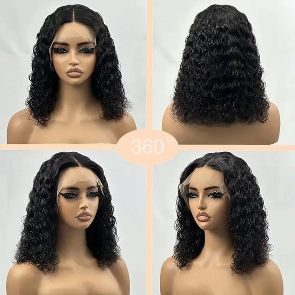 Elegance Deep Wave Bob – 13x4 Lace Frontal Virgin Human Hair Wig - Glamorize Hair & Beauty 