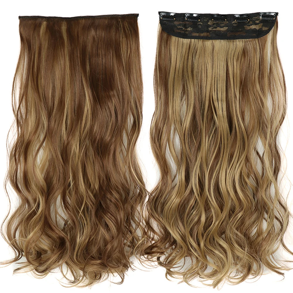 GlamWave 22" Clip-In Hair Extensions | Heat-Resistant Luxe Volume - Glamorize Hair & Beauty 