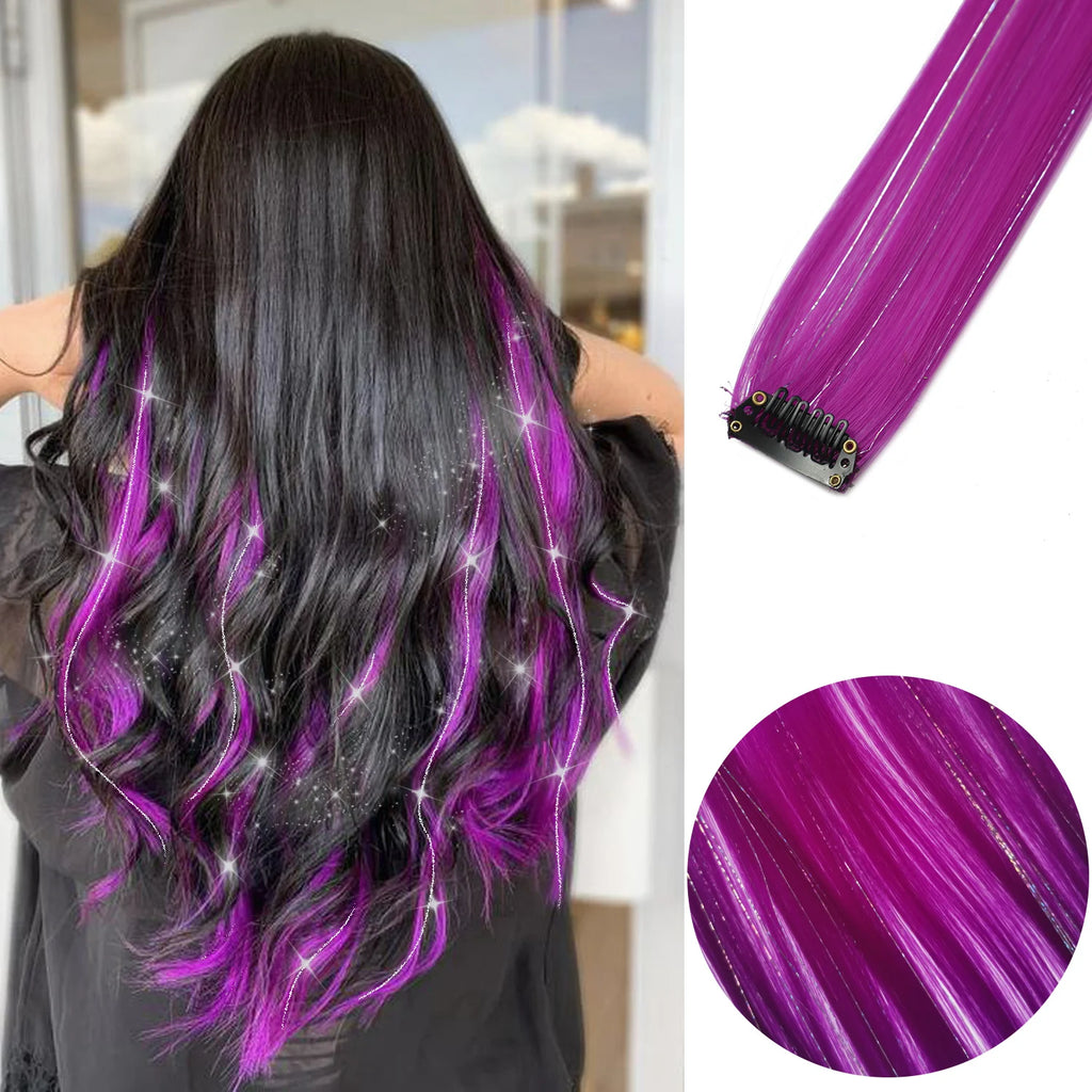 Vibrant Party Highlights – 22" Clip-In Multi-Color Hair Extensions - Glamorize Hair & Beauty 