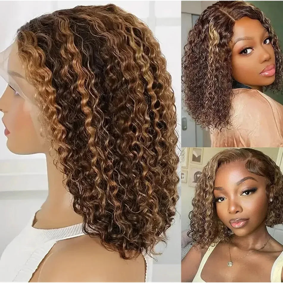 Luxe Ombre Curly Bob – 13x4 Lace Front Deep Wave Wig - Glamorize Hair & Beauty 