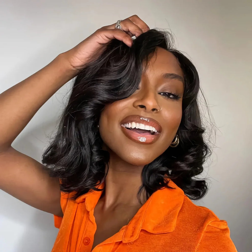 Luxe Body Wave Bob – 13x6 Transparent Lace Frontal Wig, 100% Virgin Remy Hair - Glamorize Hair & Beauty 