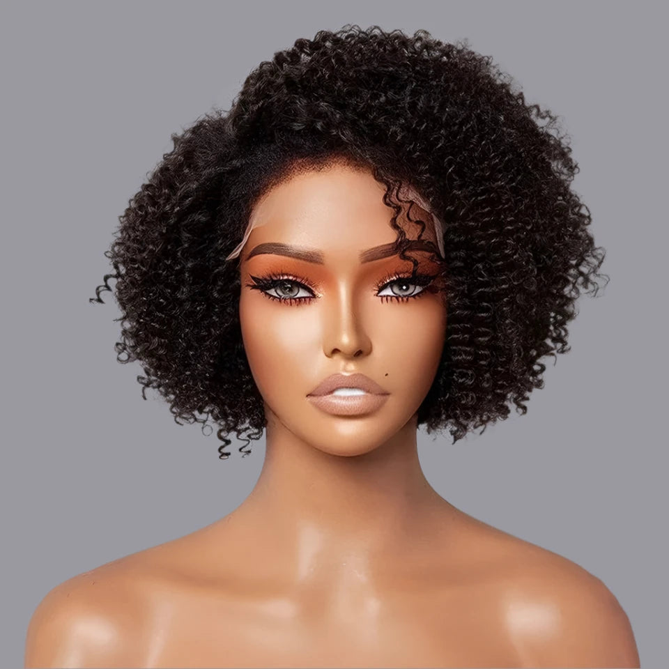 KinkyCrown Short Curly Bob Wig – Natural Black Pixie Perfection - Glamorize Hair & Beauty 