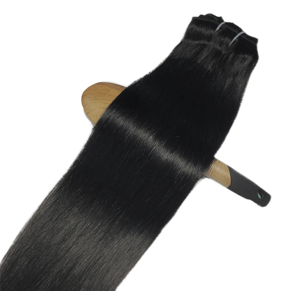 Sleek Straight Clip-In Extensions – Brazilian Remy Human Hair - Glamorize Hair & Beauty 