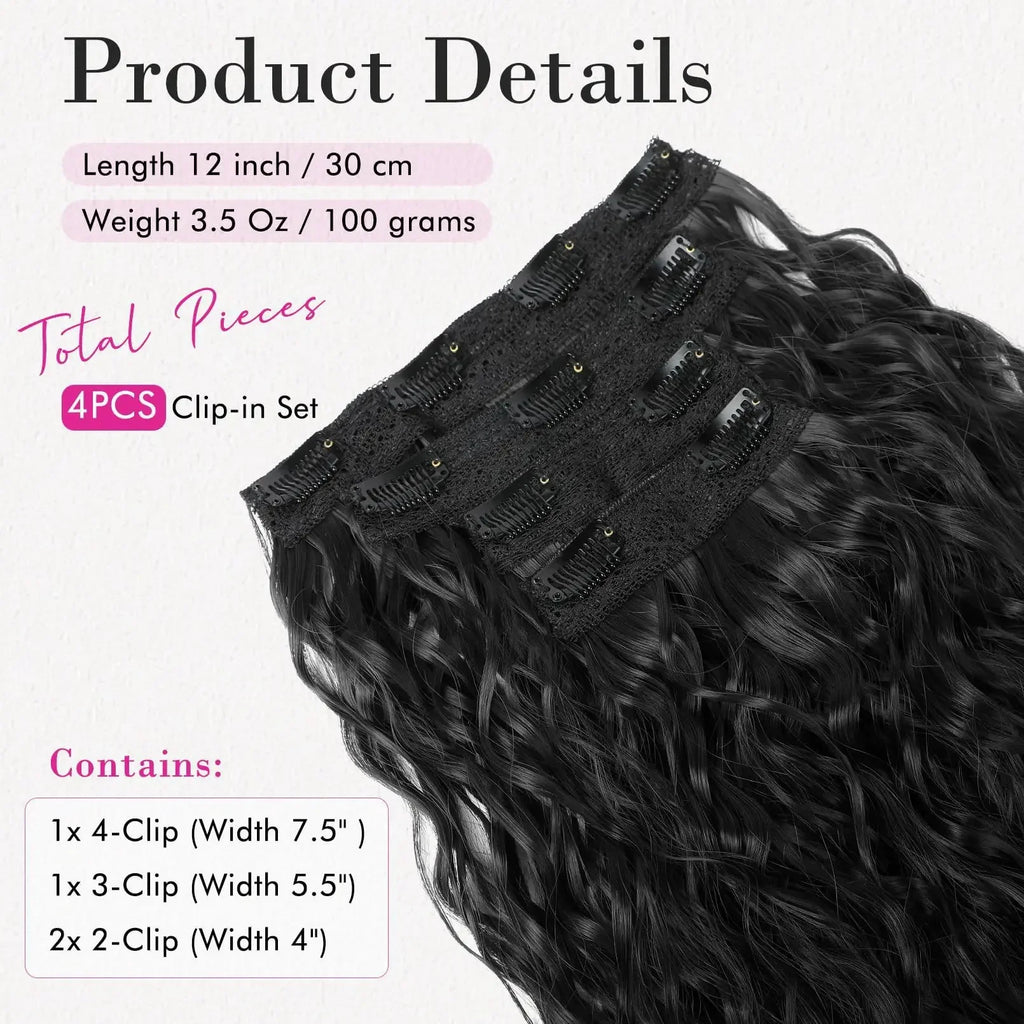 WaveChic Clip-In Hair Extensions – Long & Wavy Heat-Resistant Glam - Glamorize Hair & Beauty 