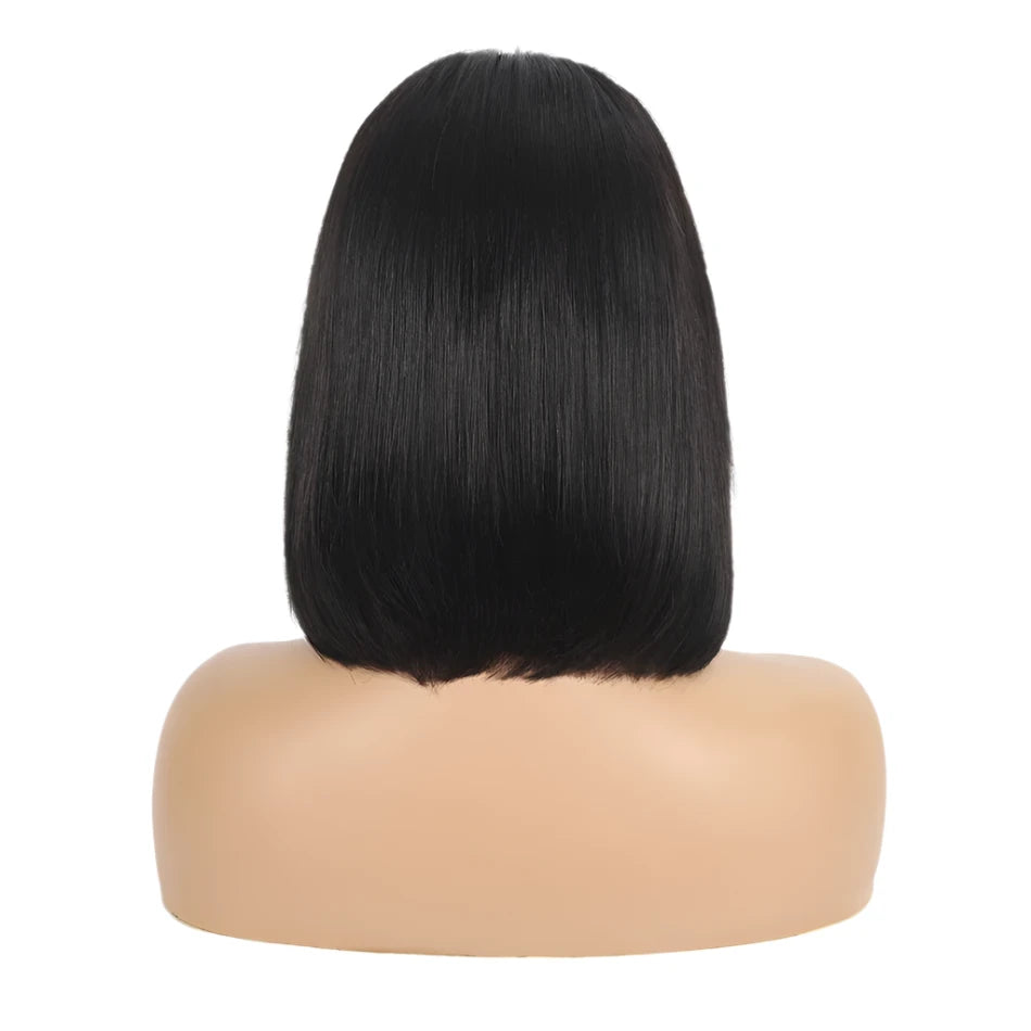 Sleek HD Lace Bob – 100% Human Hair Straight Lace Front Wig - Glamorize Hair & Beauty 