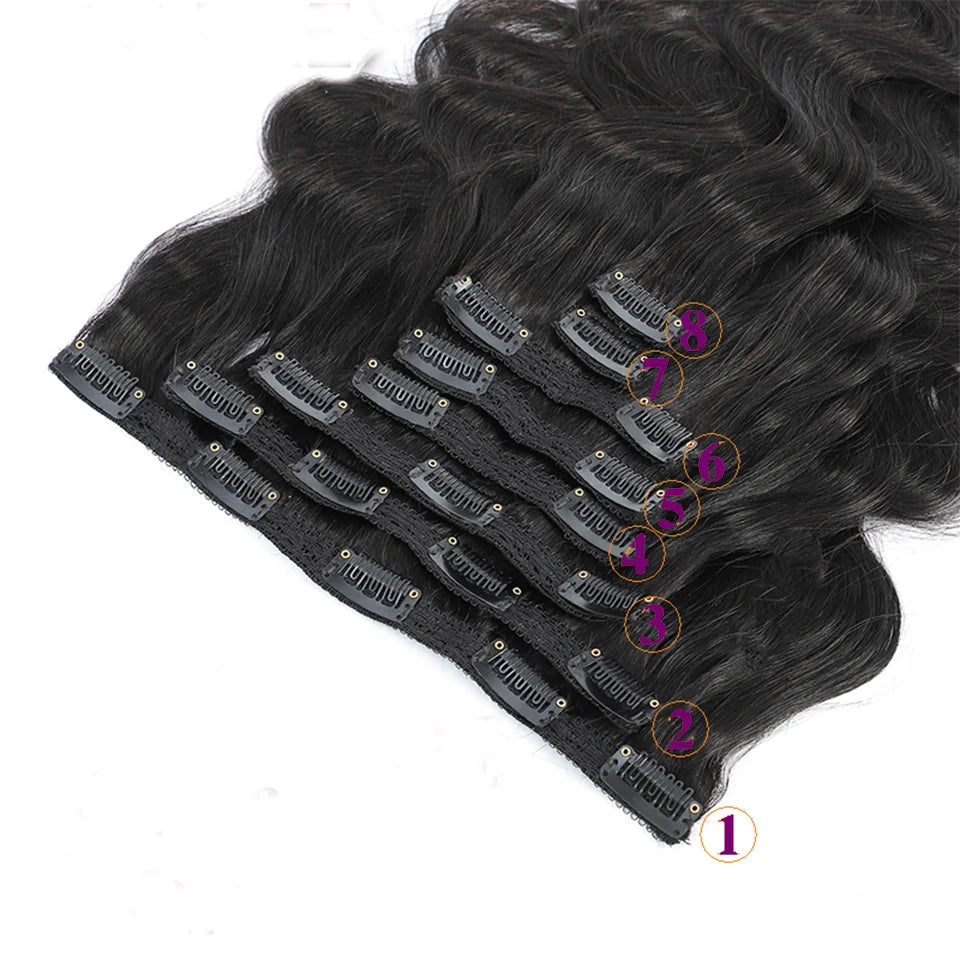 Brazilian Body Wave Clip-In Extensions – Luxurious Remy Human Hair - Glamorize Hair & Beauty 