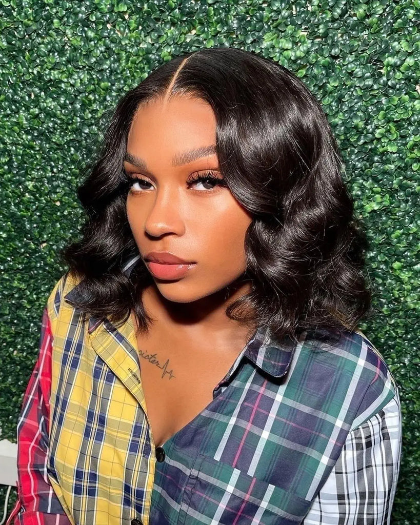 Luxe Body Wave Bob – 13x6 Transparent Lace Frontal Wig, 100% Virgin Remy Hair - Glamorize Hair & Beauty 